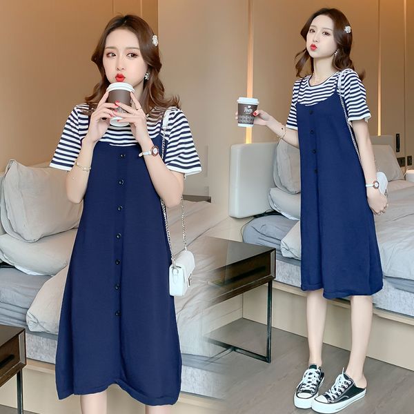 summer pregnant women knitting stripe cotton dress fashion short sleeve o-neck preppy style maternity cotton dress casual, White
summer pregnant women knitting stripe cotton dress fashion short sleeve o-neck preppy style maternity cotton dress casual, White