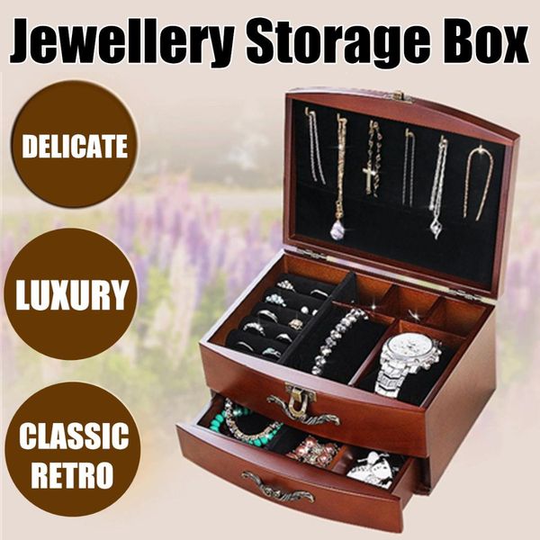double layers wooden jewelry box carrying case jewelry display casket earrings ring box organizer gift white/walnut, Pink;blue
double layers wooden jewelry box carrying case jewelry display casket earrings ring box organizer gift white/walnut, Pink;blue