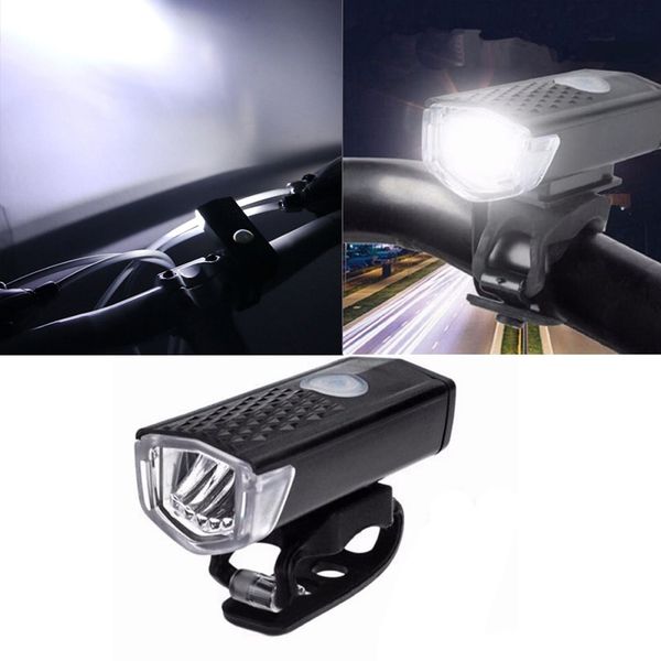 usb rechargeable bicycle led head front light 300 lumen 3 modes bicycle lamp light front headlight bike accessories