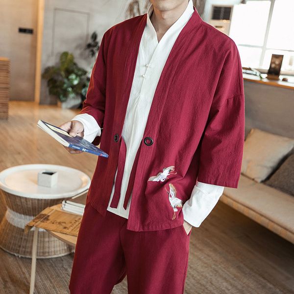 japanese ethnic cardigan coat chinese style summer linen cotton kimono jacket cool hiphop embroidery streetwear kimono fashion y, Black;brown
japanese ethnic cardigan coat chinese style summer linen cotton kimono jacket cool hiphop embroidery streetwear kimono fashion y, Black;brown