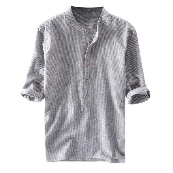2019 fashion summer casual men t shirt stripe loose button linen and cotton long sleeve hombre m-3xl may23, White;black
2019 fashion summer casual men t shirt stripe loose button linen and cotton long sleeve hombre m-3xl may23, White;black