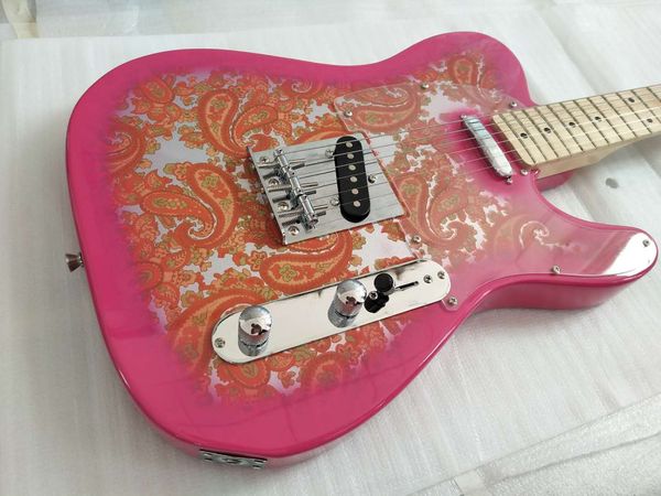 custom classic brad pink paisley tele electric guitar maple neck & fingerboard, black dot inlay, chrome 3 saddles bridge, clear pickguard
custom classic brad pink paisley tele electric guitar maple neck & fingerboard, black dot inlay, chrome 3 saddles bridge, clear pickguard
