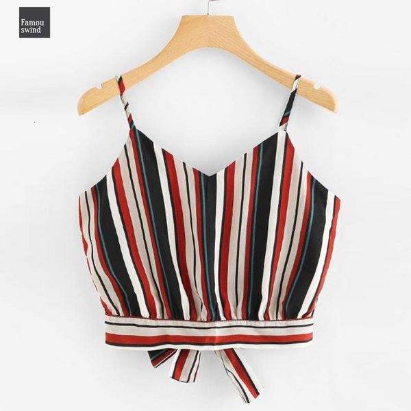 crop polyester fashion casual striped tank summer self tie back cropped feminino camisole women 18jul30, White
crop polyester fashion casual striped tank summer self tie back cropped feminino camisole women 18jul30, White