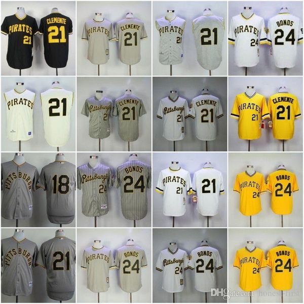 Cheap Pittsburgh 18# 21# Clemente 24# BONDS White Black Grey Yellow Retro Baseball throwback News Shirt Stitched
Cheap Pittsburgh 18# 21# Clemente 24# BONDS White Black Grey Yellow Retro Baseball throwback News Shirt Stitched