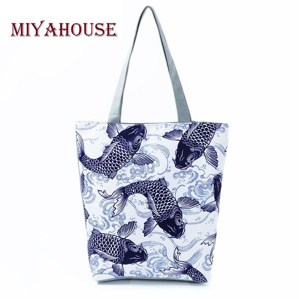 miyahouse wholesale fish print shoulder bags for female casual canvas tote handbag chinese traditional painting beach bag
miyahouse wholesale fish print shoulder bags for female casual canvas tote handbag chinese traditional painting beach bag