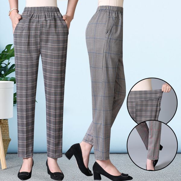 women's pants & capris large size spring summer middle-aged women grid elastic waist casual thin straight female trousers plus w1516, Black;white
women's pants & capris large size spring summer middle-aged women grid elastic waist casual thin straight female trousers plus w1516, Black;white
