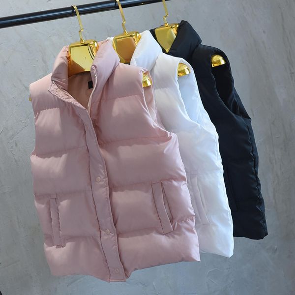 women's vests 3xl plus size stand collar autumn winter vest coat women chalecos mujer sleeveless down cotton short waistcoat c6435, Black;white
women's vests 3xl plus size stand collar autumn winter vest coat women chalecos mujer sleeveless down cotton short waistcoat c6435, Black;white