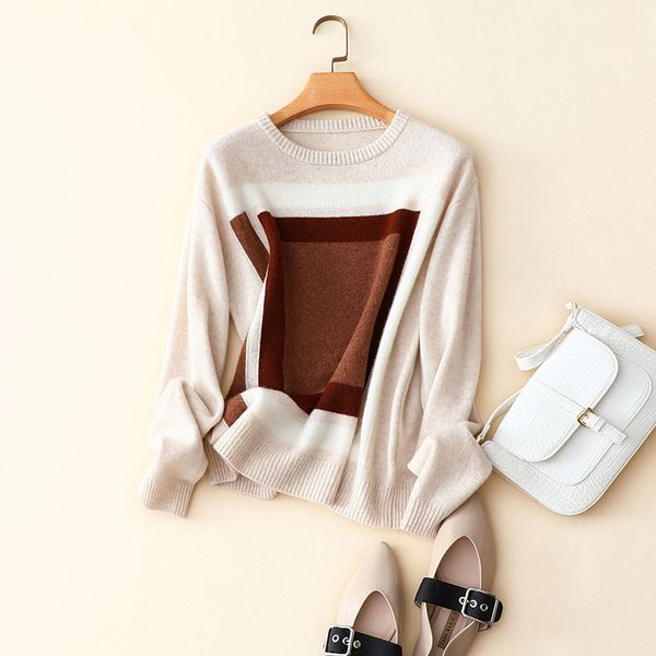 autumn winter new 100% cashmere pullovers women's fashion loose korean casual elegant brand jumper, White;black
autumn winter new 100% cashmere pullovers women's fashion loose korean casual elegant brand jumper, White;black