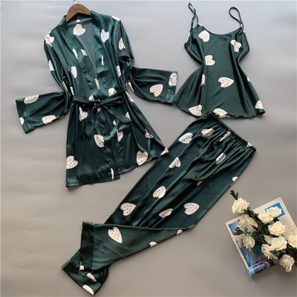 qweek women pajama set 3 pieces nightwear satin floral lingerie pyjama clothes for sleeping lounge wear sleep wear women pijama, Black;red
qweek women pajama set 3 pieces nightwear satin floral lingerie pyjama clothes for sleeping lounge wear sleep wear women pijama, Black;red