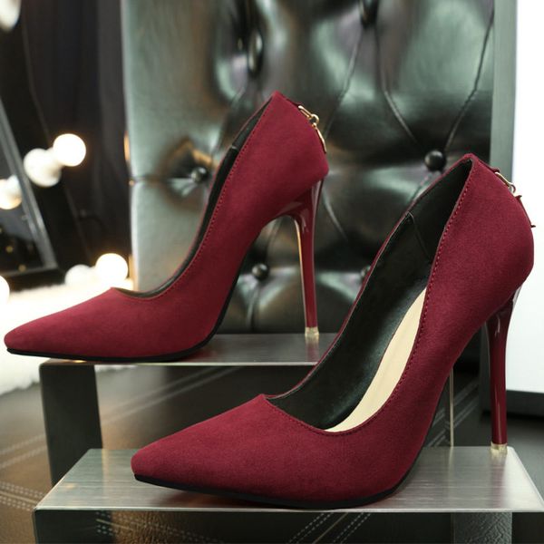 women pumps brand women shoes high heels pointed toe red high heels wedding shoes stiletto, Black
women pumps brand women shoes high heels pointed toe red high heels wedding shoes stiletto, Black