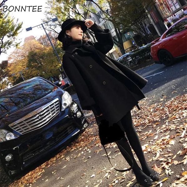 blends women autumn winter new elegant wool coat double breasted trendy korean style all-match casual womens thickening outwear, Black
blends women autumn winter new elegant wool coat double breasted trendy korean style all-match casual womens thickening outwear, Black