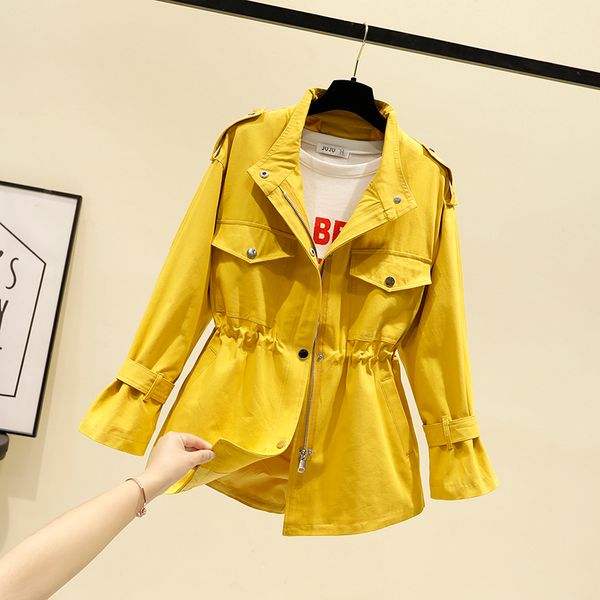 women's trench coats short coat female 2021 spring and autumn loose fashion tooling windbreaker casual wild women, Tan;black
women's trench coats short coat female 2021 spring and autumn loose fashion tooling windbreaker casual wild women, Tan;black