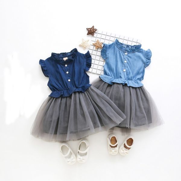 dziecko 2019 new summer girls jean dresses sleeve baby girls casual dresses kids denim cotton clothing casual dress for 2-9, Red;yellow 
dziecko 2019 new summer girls jean dresses sleeve baby girls casual dresses kids denim cotton clothing casual dress for 2-9, Red;yellow