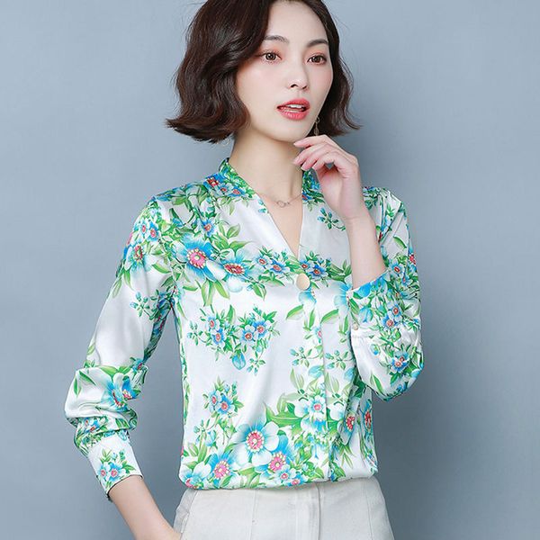 women's blouses & shirts 2021 women elegant floral printed plus size 4xl loose female silk casual work wear long sleeve s72, White
women's blouses & shirts 2021 women elegant floral printed plus size 4xl loose female silk casual work wear long sleeve s72, White