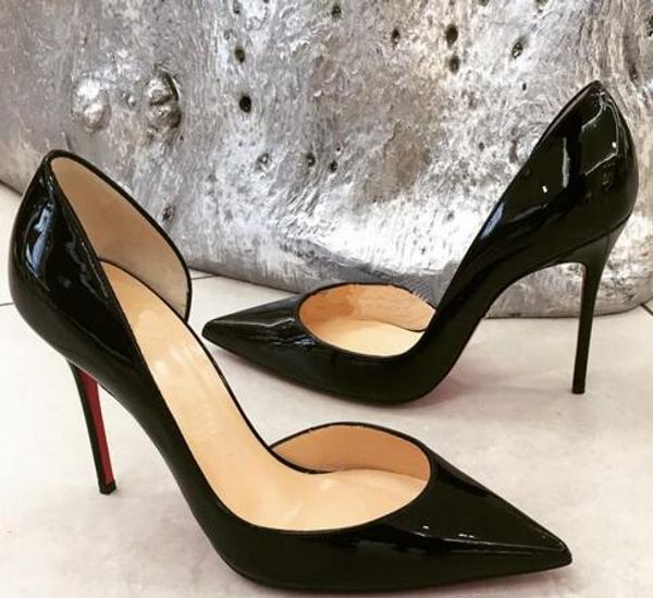2010 new brand red bottom pump patent leather pigalle heel women wedding hoe pointed toe fine heel wwman red ole high heel 34 45, Black
2010 new brand red bottom pump patent leather pigalle heel women wedding hoe pointed toe fine heel wwman red ole high heel 34 45, Black
