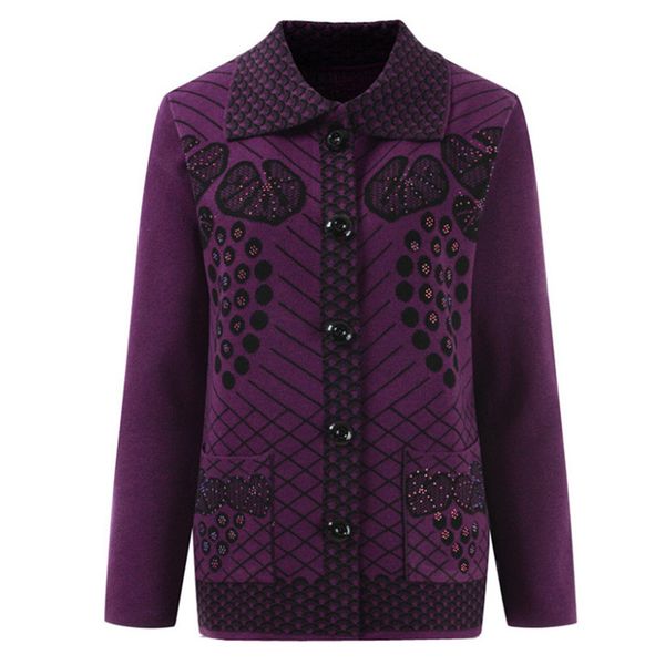 b2513 2019 new spring autumn middle-aged women fashion flower cardigan sweater mother's coat wholesale, White
b2513 2019 new spring autumn middle-aged women fashion flower cardigan sweater mother's coat wholesale, White