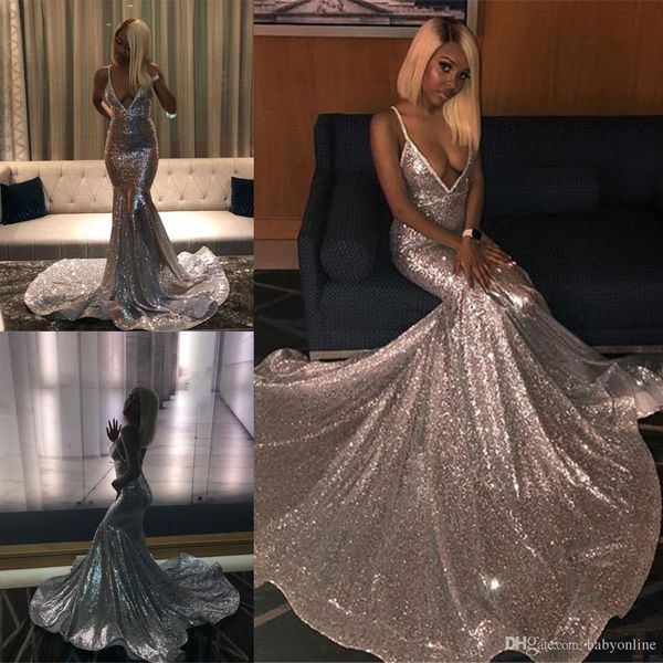 sparkly sequins mermaid prom dresses deep v neck spaghetti straps long special occasion party wear prom gowns ogstuff, Black
sparkly sequins mermaid prom dresses deep v neck spaghetti straps long special occasion party wear prom gowns ogstuff, Black