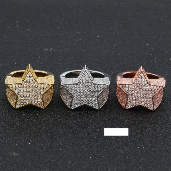 hip hop mens jewelry rings five-point star bling rings iced out zircon fashion hiphop rose gold silver ring
hip hop mens jewelry rings five-point star bling rings iced out zircon fashion hiphop rose gold silver ring
