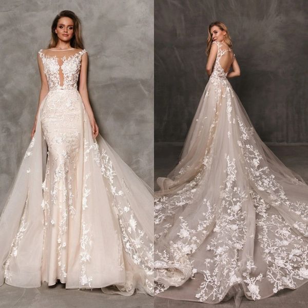 2020 light champagne lace appliqued detachable wedding dresses sleeveless illusion mermaid bridal gown robe de mariage
2020 light champagne lace appliqued detachable wedding dresses sleeveless illusion mermaid bridal gown robe de mariage