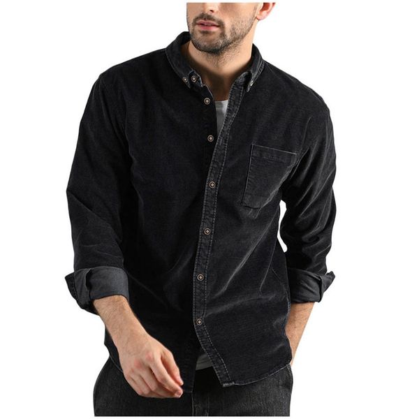 klv shirts fashion men autumn and winter casual solid corduroy pocket long sleeves shirt blouse comfortable warm shirt, White;black
klv shirts fashion men autumn and winter casual solid corduroy pocket long sleeves shirt blouse comfortable warm shirt, White;black