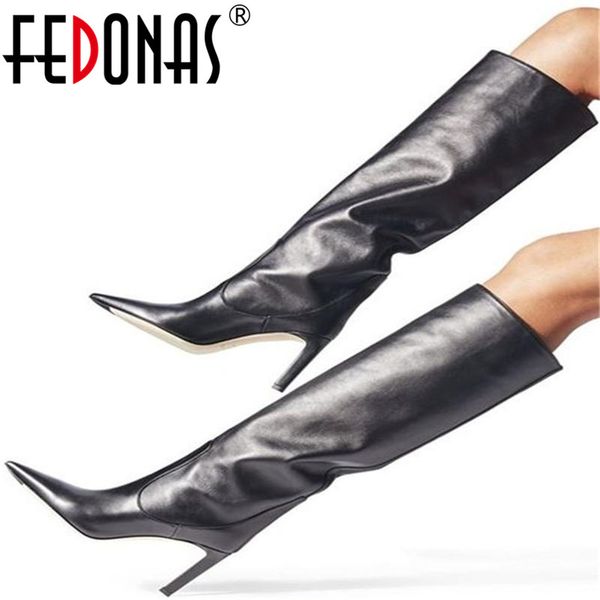 fedonas winter women knee high boots warm new genuine leather night club shoes woman high heeled fashion motorcycle boots shoes, Black
fedonas winter women knee high boots warm new genuine leather night club shoes woman high heeled fashion motorcycle boots shoes, Black