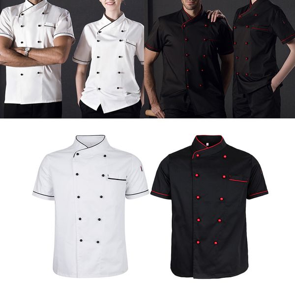 2 pieces women men chef jacket coat l kitchen waiter uniform short sleeve m, White;black
2 pieces women men chef jacket coat l kitchen waiter uniform short sleeve m, White;black