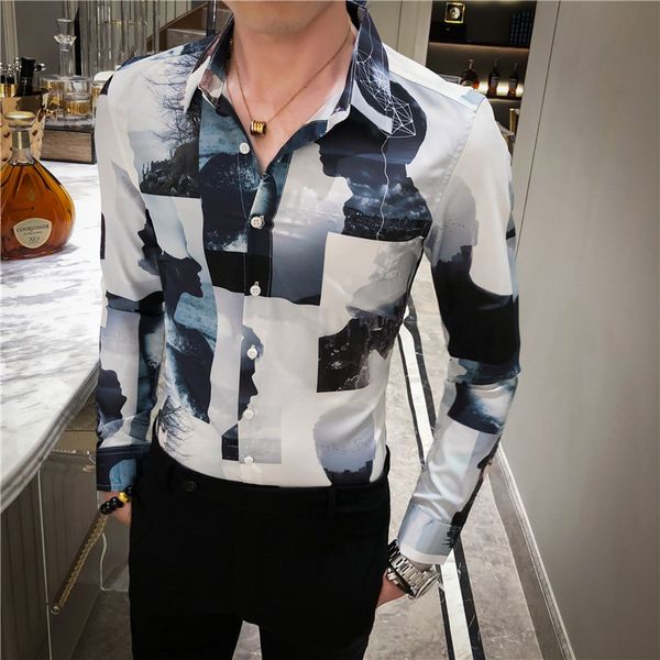 2020 new spring party prom shirts printed fashion designer shirts camisa social masculina men vintage long sleeve slim fit shirt, White;black
2020 new spring party prom shirts printed fashion designer shirts camisa social masculina men vintage long sleeve slim fit shirt, White;black