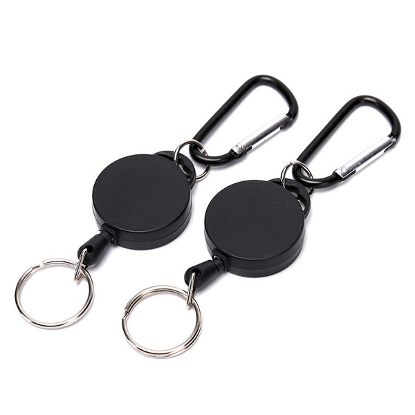 key ring keyring steel cord black wire rope keychain badge reel retractable recoil anti lost ski pass id card holder 6.5*3.2cm, Silver 
key ring keyring steel cord black wire rope keychain badge reel retractable recoil anti lost ski pass id card holder 6.5*3.2cm, Silver