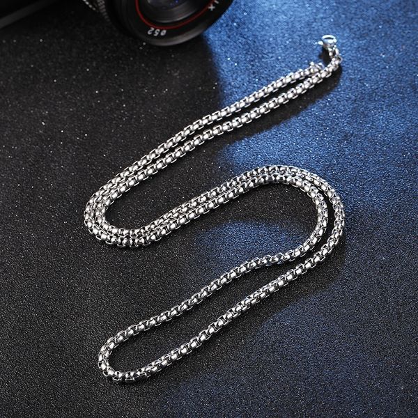 personality square bead necklace titanium steel 3mm/4mm chunky chain pendant necklace for man and women diy hip hop jewelry, Silver
personality square bead necklace titanium steel 3mm/4mm chunky chain pendant necklace for man and women diy hip hop jewelry, Silver