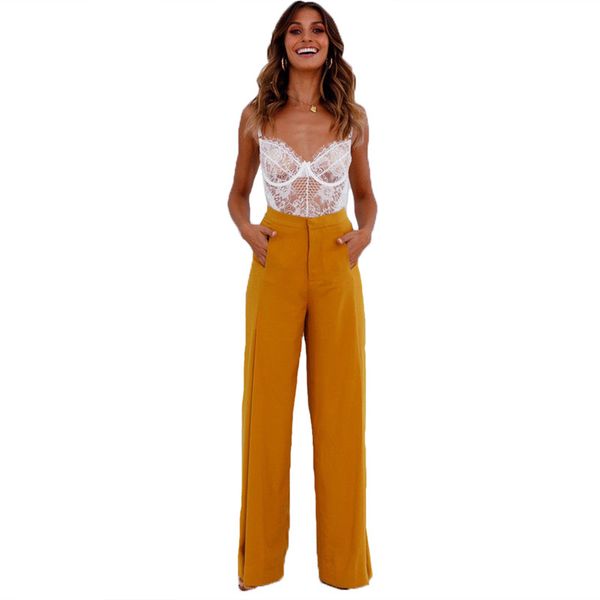 summer pants women casual wide leg pants loose trousers for women solid split side high wasit female clothing, Black;white
summer pants women casual wide leg pants loose trousers for women solid split side high wasit female clothing, Black;white