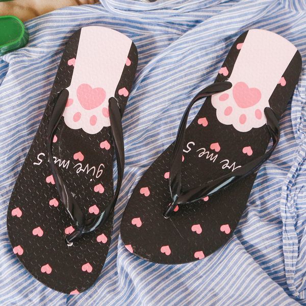 summer new style slipper women's outer wear students flip-flops flat printed sandals anti-slip split toe flat heel sandals, Black
summer new style slipper women's outer wear students flip-flops flat printed sandals anti-slip split toe flat heel sandals, Black