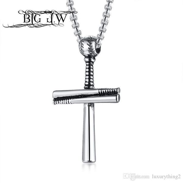 big j.w hip hop baseball cross pendant necklace for men silver color stainless steel necklace ball bat chain female jewelry
big j.w hip hop baseball cross pendant necklace for men silver color stainless steel necklace ball bat chain female jewelry