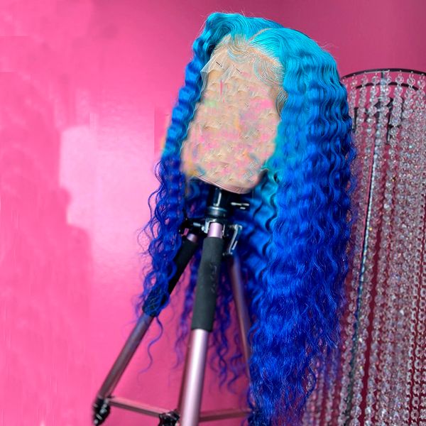 13*6 lace front human blue hair wigs straight deep wave front wig for black women pre plucked with baby linman, Black;brown
13*6 lace front human blue hair wigs straight deep wave front wig for black women pre plucked with baby linman, Black;brown