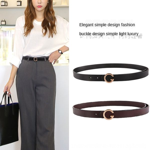 second layer cowhide black casual trousers belt professional formal women's pants women's pants wear belt belt, Black;brown
second layer cowhide black casual trousers belt professional formal women's pants women's pants wear belt belt, Black;brown