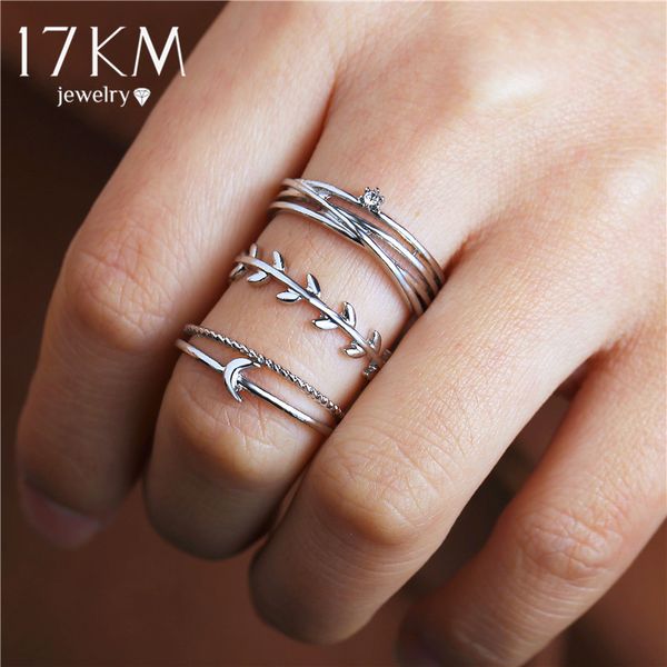 17km vintage gold multilayer rings set for women silver leaves moon crystal finger rings fashion female jewelry gifts, Golden;silver
17km vintage gold multilayer rings set for women silver leaves moon crystal finger rings fashion female jewelry gifts, Golden;silver
