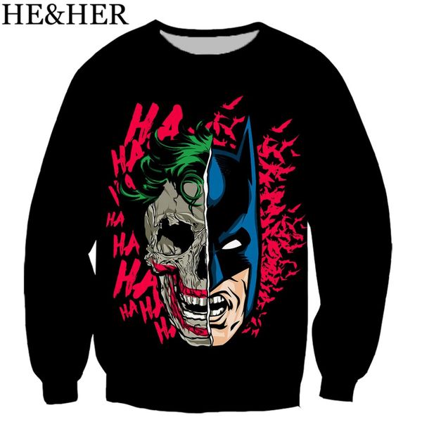 funny haha joker cool men and women pullover sweatshirts plain sweatshirt 3d printed cool sweatshirts streetstyle, Black
funny haha joker cool men and women pullover sweatshirts plain sweatshirt 3d printed cool sweatshirts streetstyle, Black
