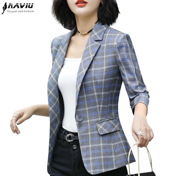 naviu new arrives fashion plaid blazer women 2019 formal office blazer half sleeve plus size for summer, White;black
naviu new arrives fashion plaid blazer women 2019 formal office blazer half sleeve plus size for summer, White;black