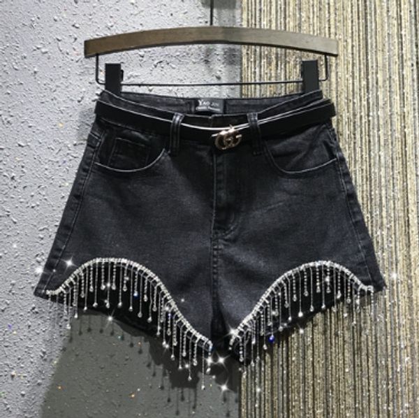 black pants woman cool man-made diamond tassels high waist denim shorts pants women's slim jean shorts streetwear, Blue
black pants woman cool man-made diamond tassels high waist denim shorts pants women's slim jean shorts streetwear, Blue
