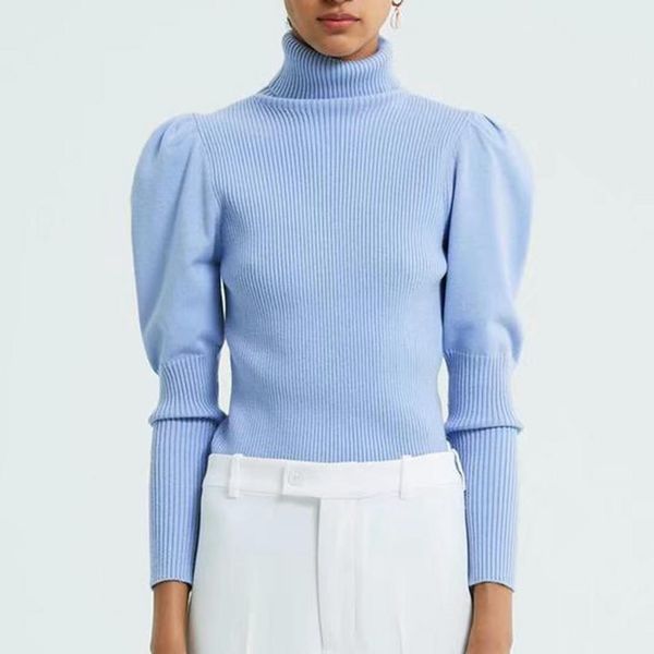 winter autumn pullover sweater women stretch knitted vertical texture puff sleeves high collar elastic slim sweater femme, White;black
winter autumn pullover sweater women stretch knitted vertical texture puff sleeves high collar elastic slim sweater femme, White;black