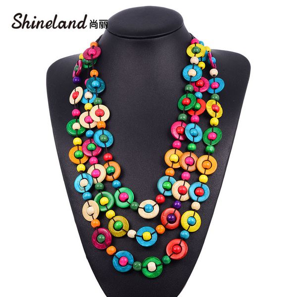 shineland boho colorful coconut shell wood beads pendant necklaces women ethnic jewelry handmade multi-layer rope chain bijoux, Silver
shineland boho colorful coconut shell wood beads pendant necklaces women ethnic jewelry handmade multi-layer rope chain bijoux, Silver