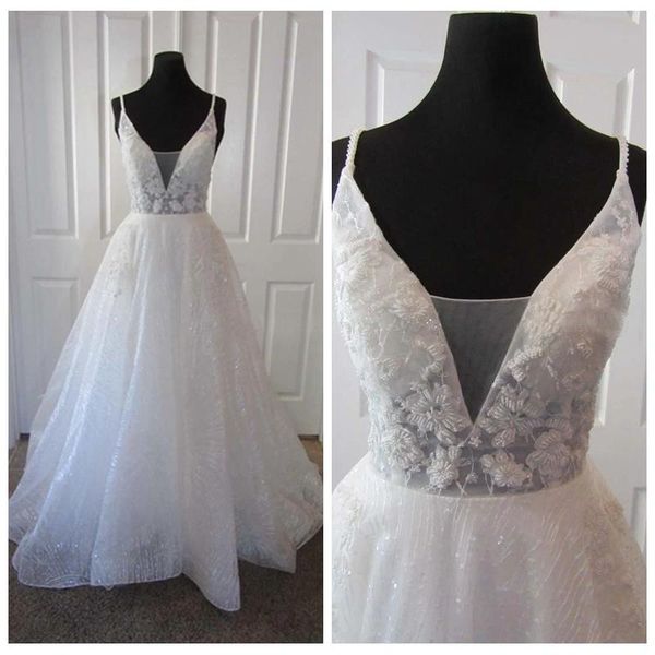luxury designer wedding dresses a line spaghetti straps beaded sequins backless wedding gown 2020 custom made vestido de novia, White
luxury designer wedding dresses a line spaghetti straps beaded sequins backless wedding gown 2020 custom made vestido de novia, White