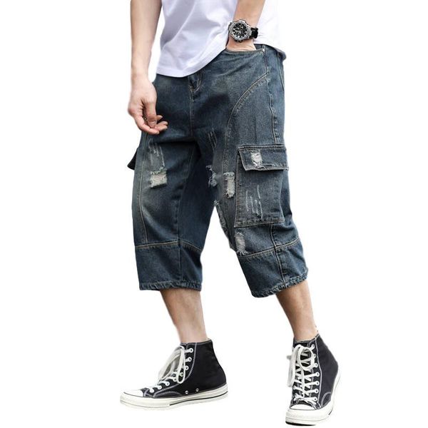 kimsere men baggy ripped cargo short jeans loose fit distressed denim shorts with holes multi pockets plus size 28-42 streetwear, Blue
kimsere men baggy ripped cargo short jeans loose fit distressed denim shorts with holes multi pockets plus size 28-42 streetwear, Blue