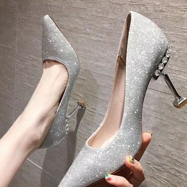 2020 chic bling bling woman high heels fashion pointed toe slip-on female party dress shoe pump single shoes w27-01, Black
2020 chic bling bling woman high heels fashion pointed toe slip-on female party dress shoe pump single shoes w27-01, Black