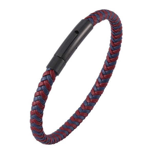 jewelry red blue mix braided leather bracelet men stainless steel snaps weave bangles male wrist band fashion gifts, Golden;silver
jewelry red blue mix braided leather bracelet men stainless steel snaps weave bangles male wrist band fashion gifts, Golden;silver