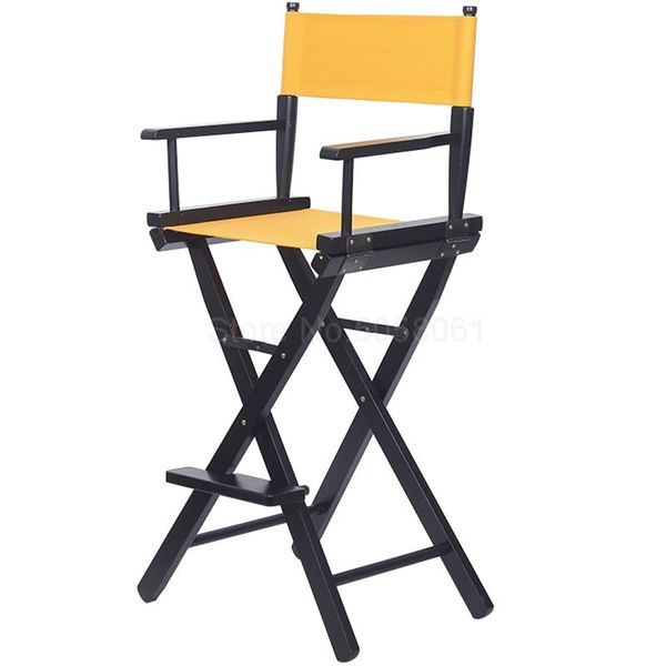 Solid Wood Folding Chair, High-legged Makeup Chair, High-legged Director Bar Portable Folding Canvas Chair