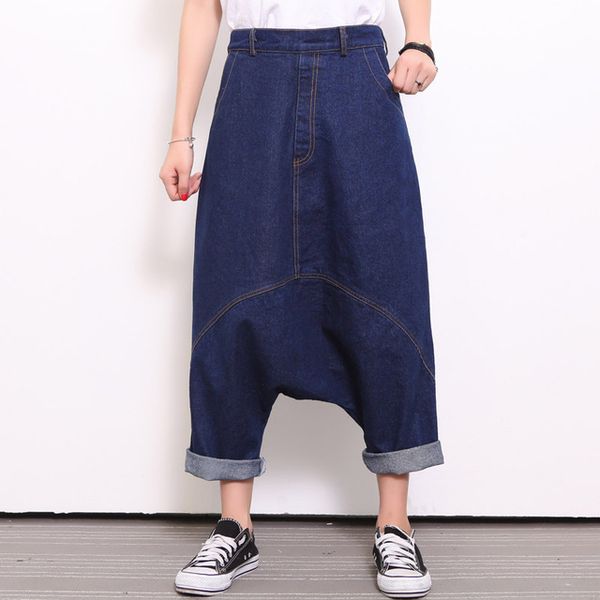 2019 summer women high waist wide leg cross-pants new fashion bottoms zippers pocket haren pants calf-length jeans, Blue
2019 summer women high waist wide leg cross-pants new fashion bottoms zippers pocket haren pants calf-length jeans, Blue