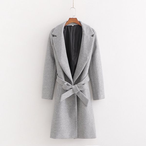 women winter elegant woolen coats 2019 fashion girls ladies gray solid turn down collar sash bow female warm casual long outwear, Black
women winter elegant woolen coats 2019 fashion girls ladies gray solid turn down collar sash bow female warm casual long outwear, Black