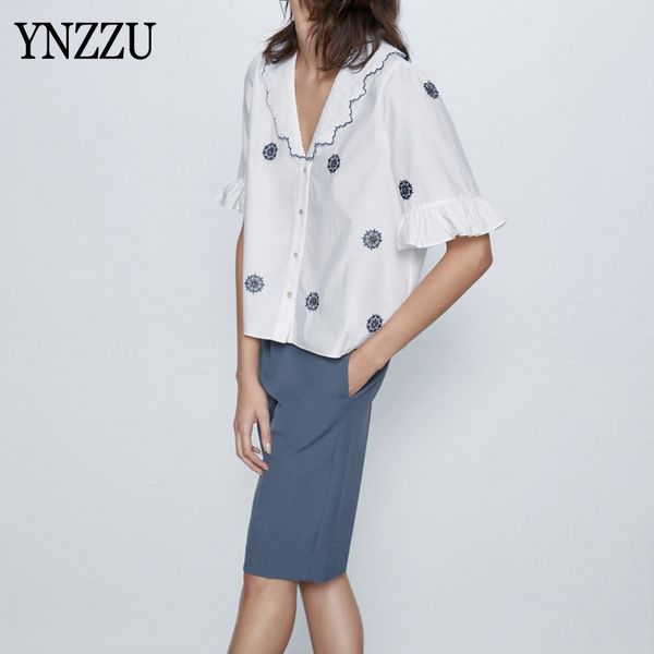 women's blouses & shirts autumn women half sleeve blouse fashoin embroidery ruffles female loose casual shirt white high street 2021 y
women's blouses & shirts autumn women half sleeve blouse fashoin embroidery ruffles female loose casual shirt white high street 2021 y