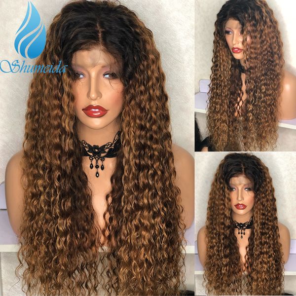 smd 13*6 ombre brown curly hair lace front wigs with baby hair 150% density brazilian remy human hair glueless lace wigs, Black
smd 13*6 ombre brown curly hair lace front wigs with baby hair 150% density brazilian remy human hair glueless lace wigs, Black
