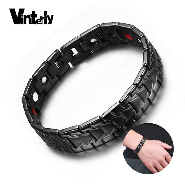 vinterly black magnetic bracelet male health energy bio magnetic therapy germanium stainless steel bracelets bangles men jewelry
vinterly black magnetic bracelet male health energy bio magnetic therapy germanium stainless steel bracelets bangles men jewelry